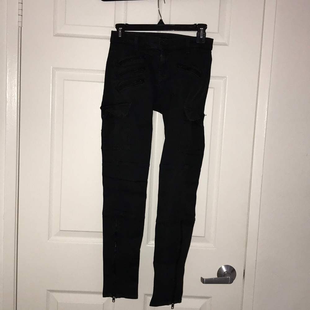 OLIVE GREEN CARGO SKINNY JEANS - J BRAND SIZE 25